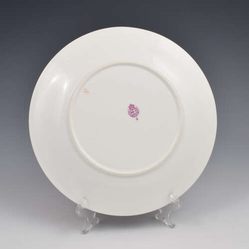 Fine Edwardian Royal Worcester Porcelain George Cole Rose Dessert Plate 1905
