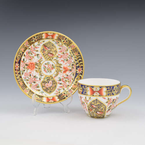 Victorian Royal Crown Derby Porcelain Cup & Saucer Rare Patt. 2869 (198 Variant) 1890