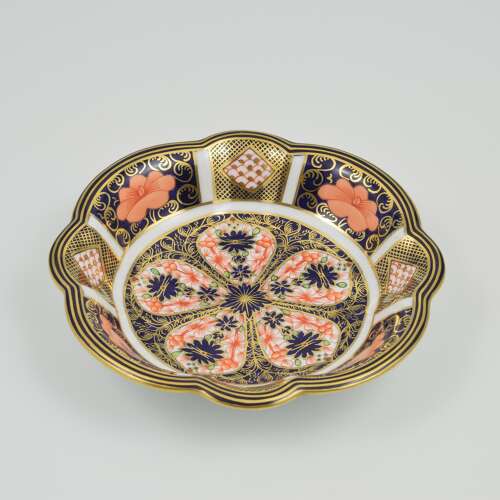 Stunning Antique Royal Crown Derby Imari Porcelain Lobed Dish 1128 1923