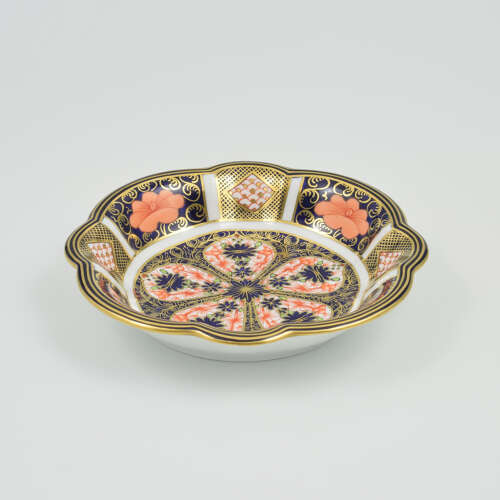 Stunning Antique Royal Crown Derby Imari Porcelain Lobed Dish 1128 1923