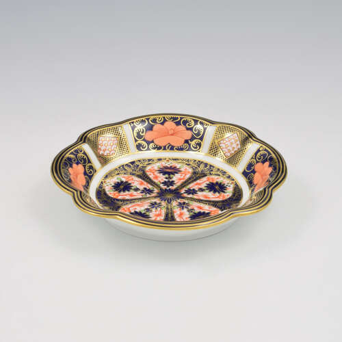 Stunning Antique Royal Crown Derby Imari Porcelain Lobed Dish 1128 1923