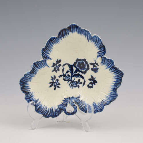 Rare Pennington Liverpool Porcelain Gilliflower Leaf Tray Pickle Dish c.1780