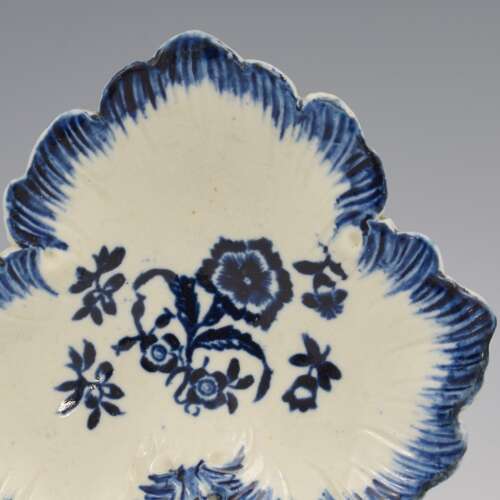 Rare Pennington Liverpool Porcelain Gilliflower Leaf Tray Pickle Dish c.1780