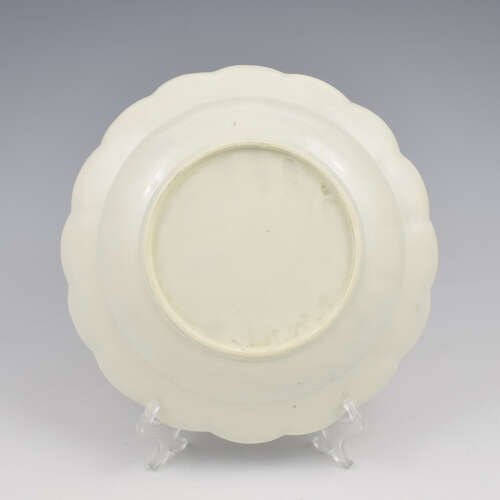Pretty Dr Wall / First Period Worcester Porcelain Lobed Dessert / Soup Plate / Bowl c.1765