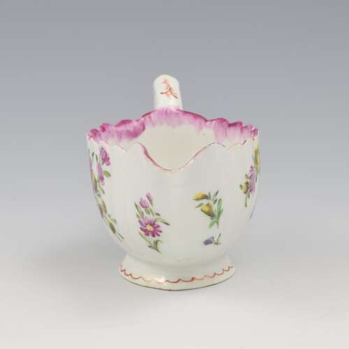 Pretty Bow Porcelain Small Fluted Sauce Boat c.1765