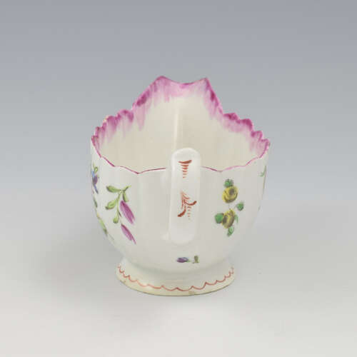 Pretty Bow Porcelain Small Fluted Sauce Boat c.1765