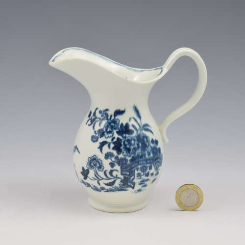 Rare Shape Dr Wall / First Period Worcester Porcelain Milk Jug / Water Ewer c.1770