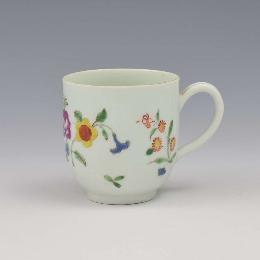 Pretty Liverpool Porcelain Coffee Cup Richard Chaffers c.1765