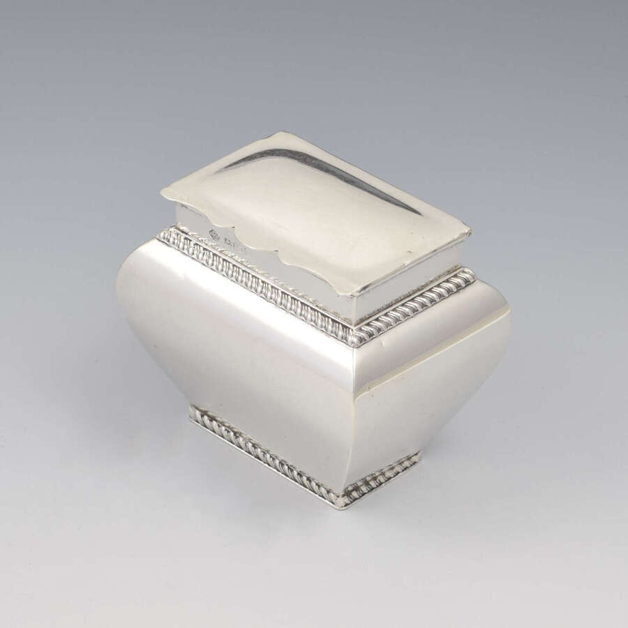 Edwardian Silver Bombe Shape Tea Caddy William Hutton & Sons 1907