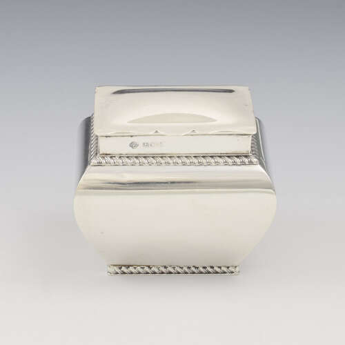 Edwardian Silver Bombe Shape Tea Caddy William Hutton & Sons 1907
