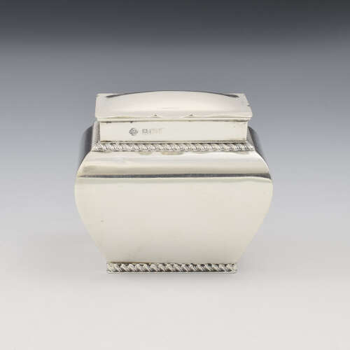 Edwardian Silver Bombe Shape Tea Caddy William Hutton & Sons 1907