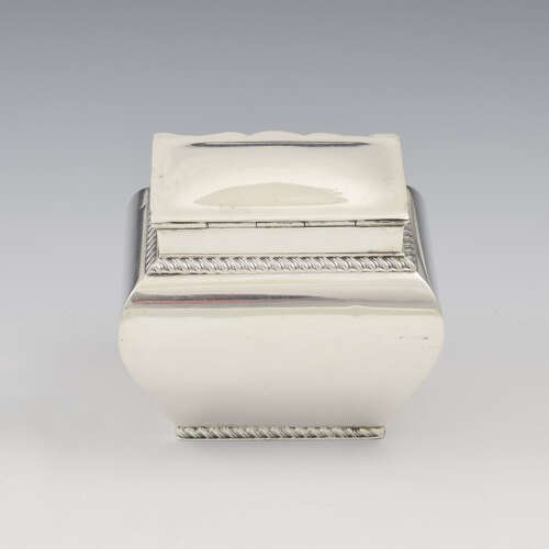 Edwardian Silver Bombe Shape Tea Caddy William Hutton & Sons 1907