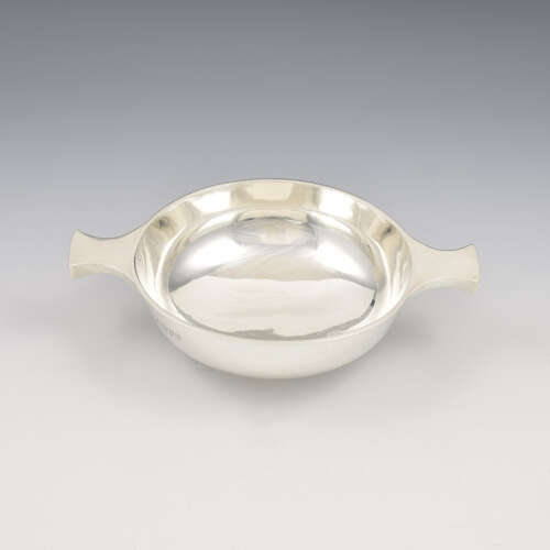 Large Antique Edwardian Sterling Silver Quaich Chester Nathan & Hayes