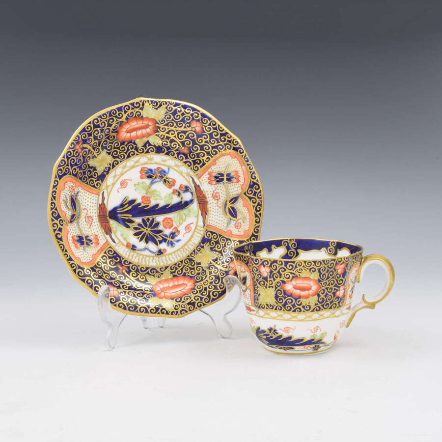 Stunning Edwardian Royal Crown Derby Porcelain Imari Coffee Cup & Saucer 4591