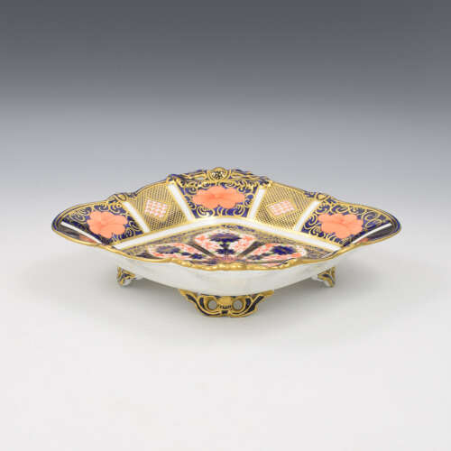Stunning Royal Crown Derby Porcelain Pierced Serving Dish / Tray Imari Patt. 1128 1927