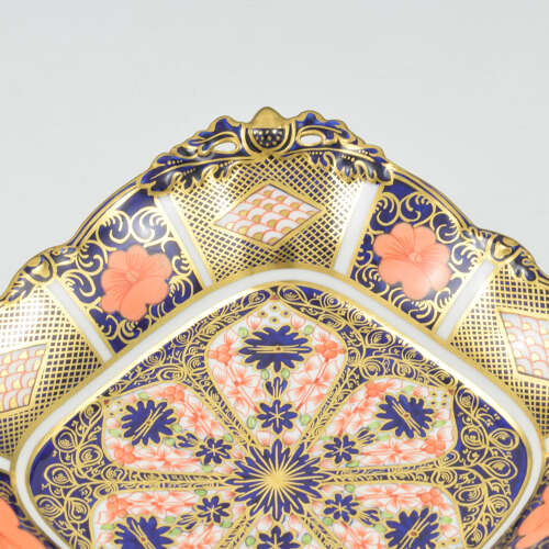 Stunning Royal Crown Derby Porcelain Pierced Serving Dish / Tray Imari Patt. 1128 1927