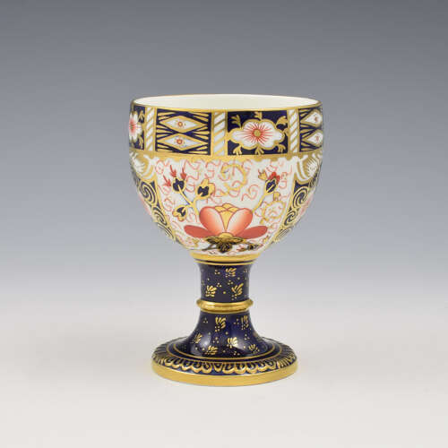 Rare Vintage 1950s Royal Crown Derby Porcelain Wine Goblet Imari Patt. 2451