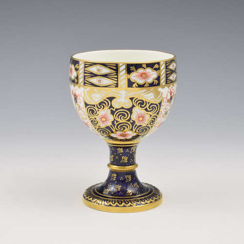 Rare Vintage 1950s Royal Crown Derby Porcelain Wine Goblet Imari Patt. 2451