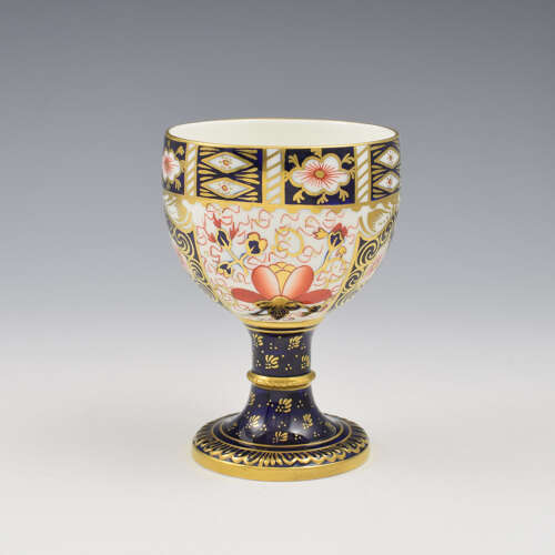 Rare Vintage 1950s Royal Crown Derby Porcelain Wine Goblet Imari Patt. 2451