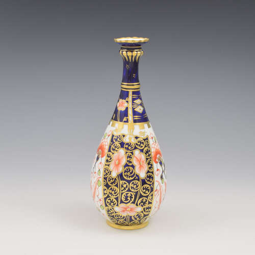 Antique Royal Crown Derby Porcelain Stem Vase Imari Witches Patt. 6299