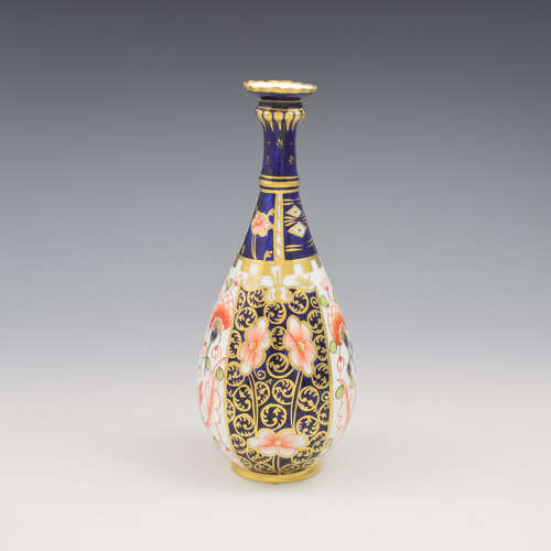 Antique Royal Crown Derby Porcelain Stem Vase Imari Witches Patt. 6299