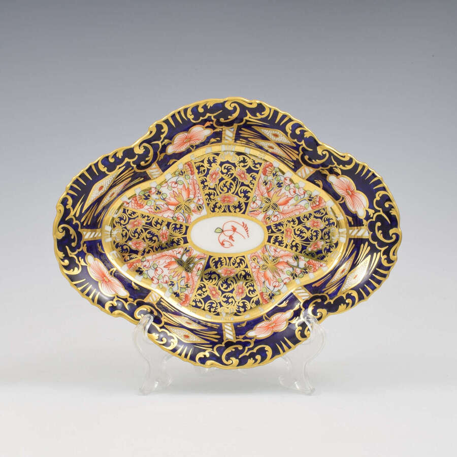Stunning Antique Royal Crown Derby Deep Lobed Serving Dish Witches Imari Patt. 6299