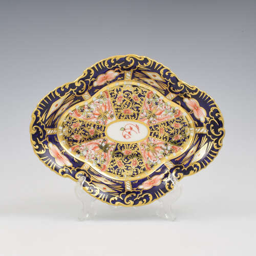 Stunning Antique Royal Crown Derby Deep Lobed Serving Dish Witches Imari Patt. 6299