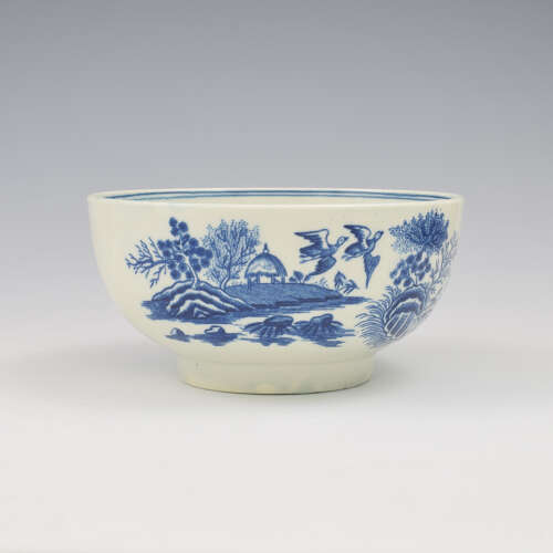 Fine Dr Wall / First Period Worcester Large Porcelain Fence Patt. Slop Bowl c.1775