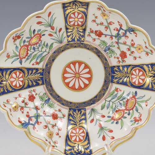 Rare Dr Wall First Period Worcester Porcelain Rich Queen's Shell Shaped Dessert Dish 1770