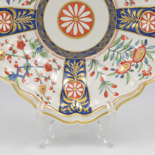 Rare Dr Wall First Period Worcester Porcelain Rich Queen's Shell Shaped Dessert Dish 1770