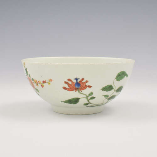 Rare Dr Wall / First Period Worcester Porcelain Honeysuckle Slop Bowl c.1753-1755