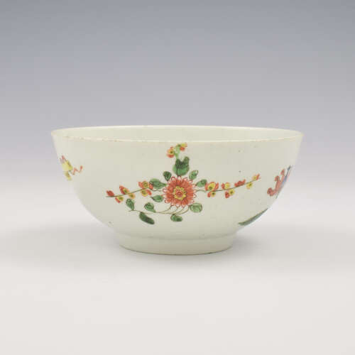 Rare Dr Wall / First Period Worcester Porcelain Honeysuckle Slop Bowl c.1753-1755